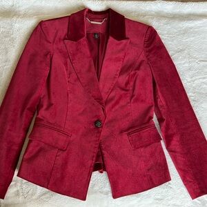 WHBM red velvet blazer